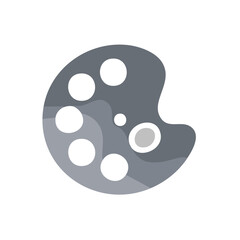 Abstract Graphic Art Palette Shape with Circles and Neutral Tones