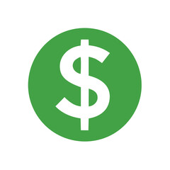 Obraz premium Dollar Sign in Green Circle Simple Graphic Icon Design Finance Financial Symbol
