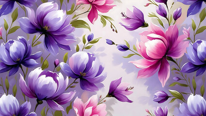 Obraz premium Dreamy Floral Arrangement of Purple and Pink Flowers in Soft Light for Spring and Summer Themes