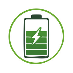 Fototapeta premium Green Battery Charging Circle Eco Friendly Power Source Illustration