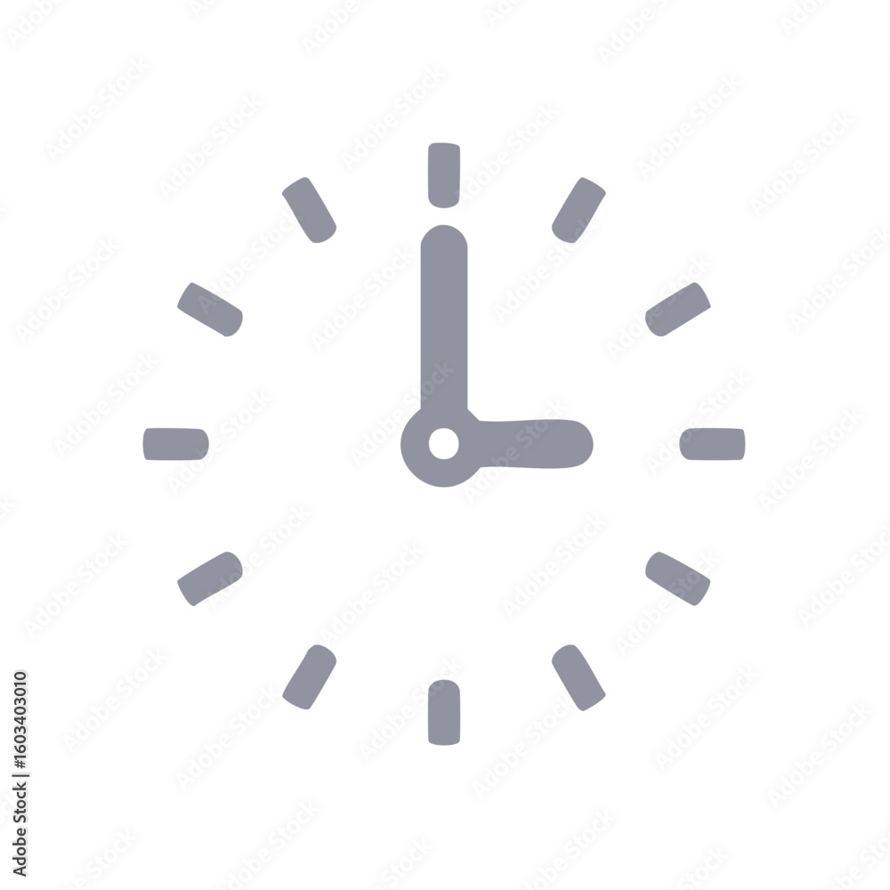 Poster clock graphic icon showing three o'clock time passing hours schedule appointments timer