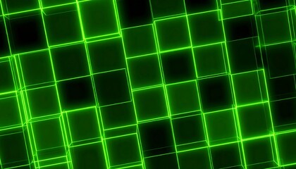 Obraz premium Abstract graphic of glowing green cubes