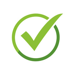 Lime Green Checkmark Circle Symbol for Approval Verification or Task Completion with Subtle Gradient Effect