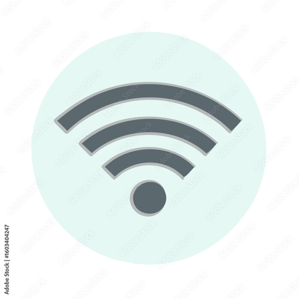 Poster wifi icon in a circle, wireless internet access symbol, network connection indicator