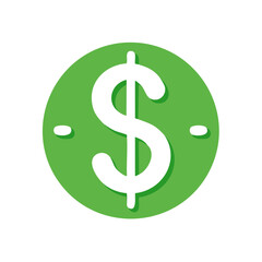 Obraz premium Green Dollar Coin Symbol Represents Finance and Investment Opportunities