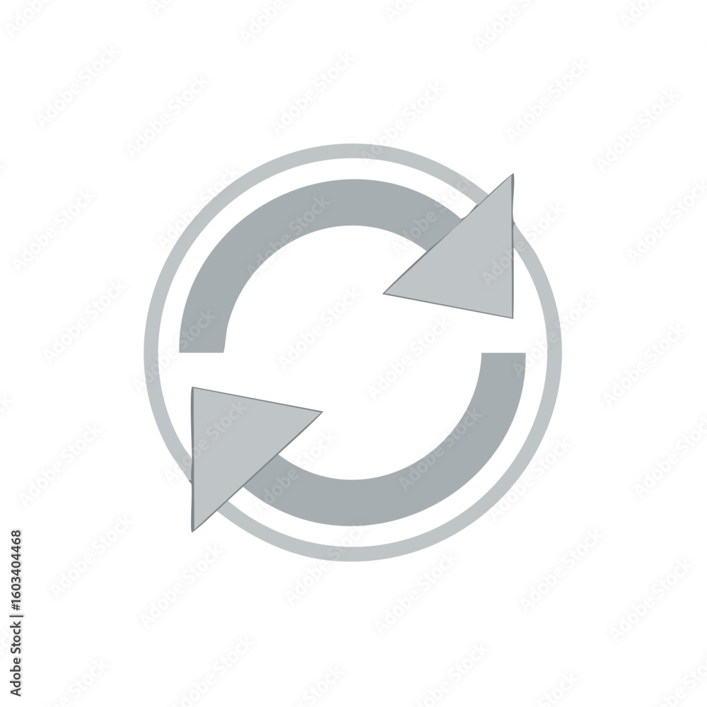 Poster recycle symbol with arrows in a circle vector illustration in grayscale