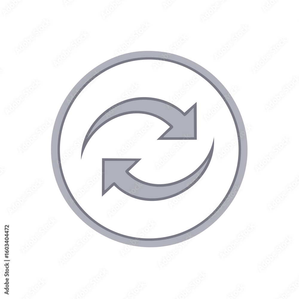 Poster circular arrows icon graphic, synchronize symbol, repeat sign, rotate arrows