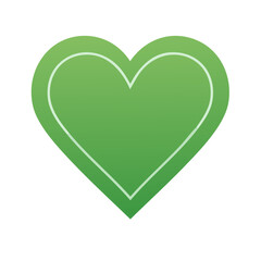 Elegant Green Heart Illustration Decorative Symbol of Love Design