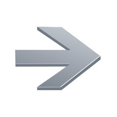 Obraz premium Rightward Metallic Arrow Sign Pointing Direction Symbol Indicator Graphic