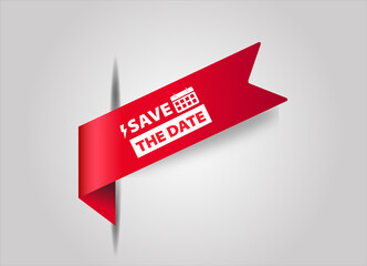 Save the Date Banner red flat sale webbanner and poster creative design