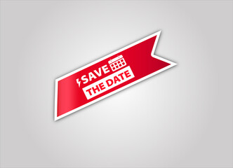 Save the Date Banner red flat sale webbanner and poster creative design