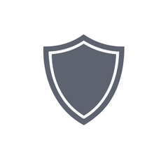 Iconic Shield Symbol Security and Protection Emblem for Website and App Dark Gray and White