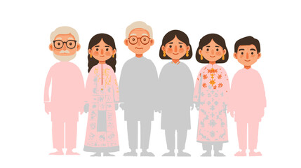 Obraz premium Inherited Joy The Ritual of Tradition and Togetherness Diwali Across Generations Unity Through Festive Heritage vector 