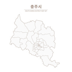 A vector illustration map of local cities in Gangwon Province, South Korea.