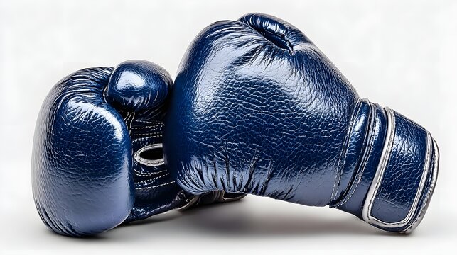 Pair of deep blue boxing gloves.