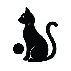 black and white cat vector
