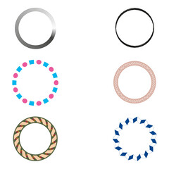 Circle pattern icon. Spiral wave symbol. Vector swirl graphic. Blue dotted design.