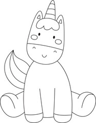 Sitting Unicorn Doodle