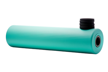 Foam roller with bottle beside it