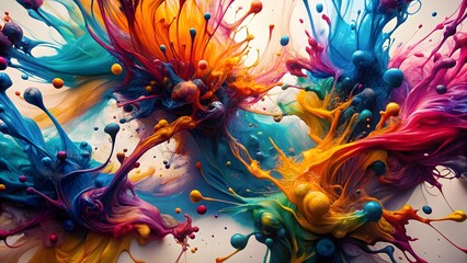 Abstract Colorful Paint Splashes