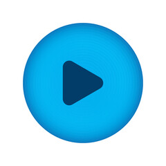 Play sign blue button. Blue play button Vector illustration isolated on a white background. Media, web and play symbol logo design, Digital Video Logo Design Template.