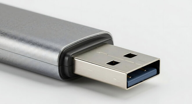 Sleek Silver USB Drive Modern Data Storage Solution