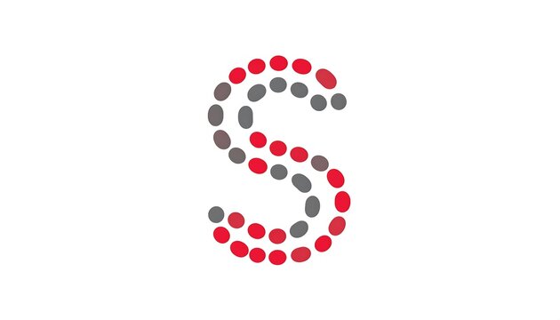 Capital letter 'S' in dots