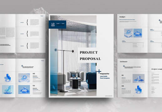Cobalt Identity Blue Project Proposal Brochure Layout