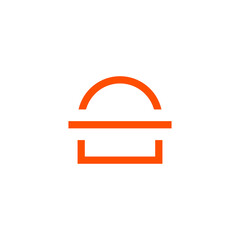 Minimal Line Art Hamburger Pop Icon Vector Design