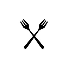 Crossed Forks Vector Icon Logo Design Simple Idea