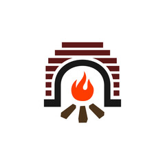 Fire Pit Oven Logo Vector Illustration Design