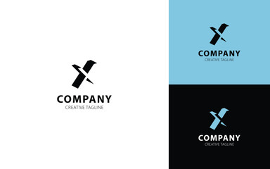 Letter X 3D logo design in isometric Top-Right view for your business	