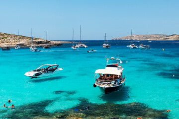 The fabulous Blue Lagoon, a stretch of white sand with breathtaking turquoise waters. MALTA