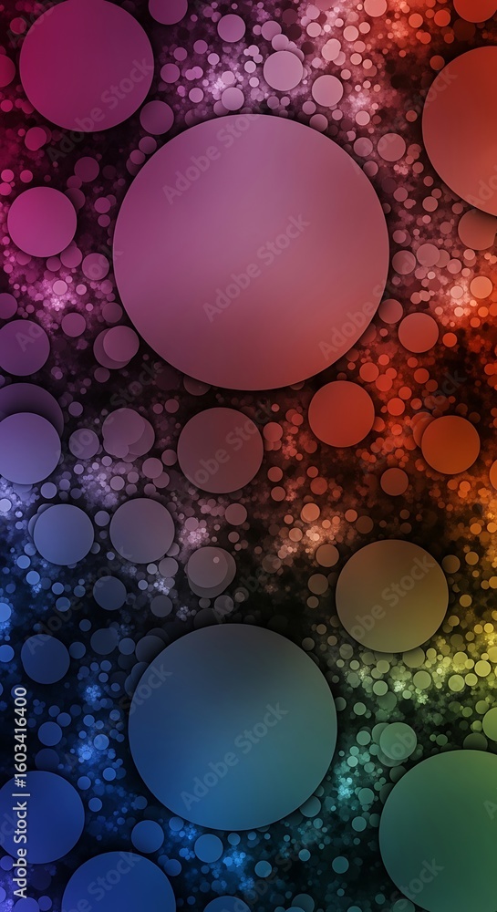 Poster abstract colorful circle pattern with a soft gradient and textured background design