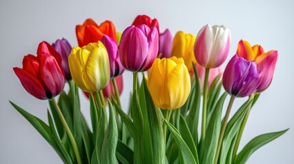 Naklejka premium Colorful tulip bouquet (1)