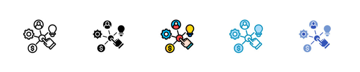 Resource Allocation  Icon Set Multiple Style Collection