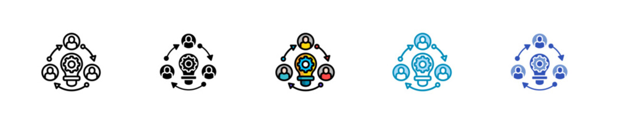 Team Collaboration  Icon Set Multiple Style Collection
