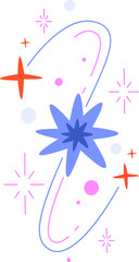 Abstract Star and Swirl Pattern Tiny Tattoo