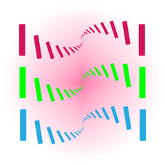 Abstract lines composition. Pink background gradient. Red green blue. Vector dynamic motion.