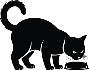 Cat Eating Silhouette