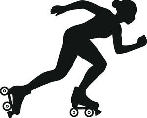Female Roller Skating Silhouette