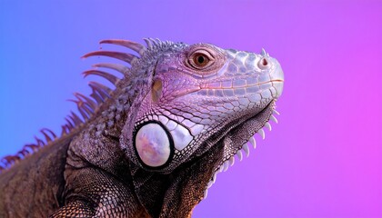 Obraz premium Close-up of a vibrant iguana