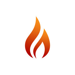 Simple graphic illustration of a stylized flame, burning brightly against white background.