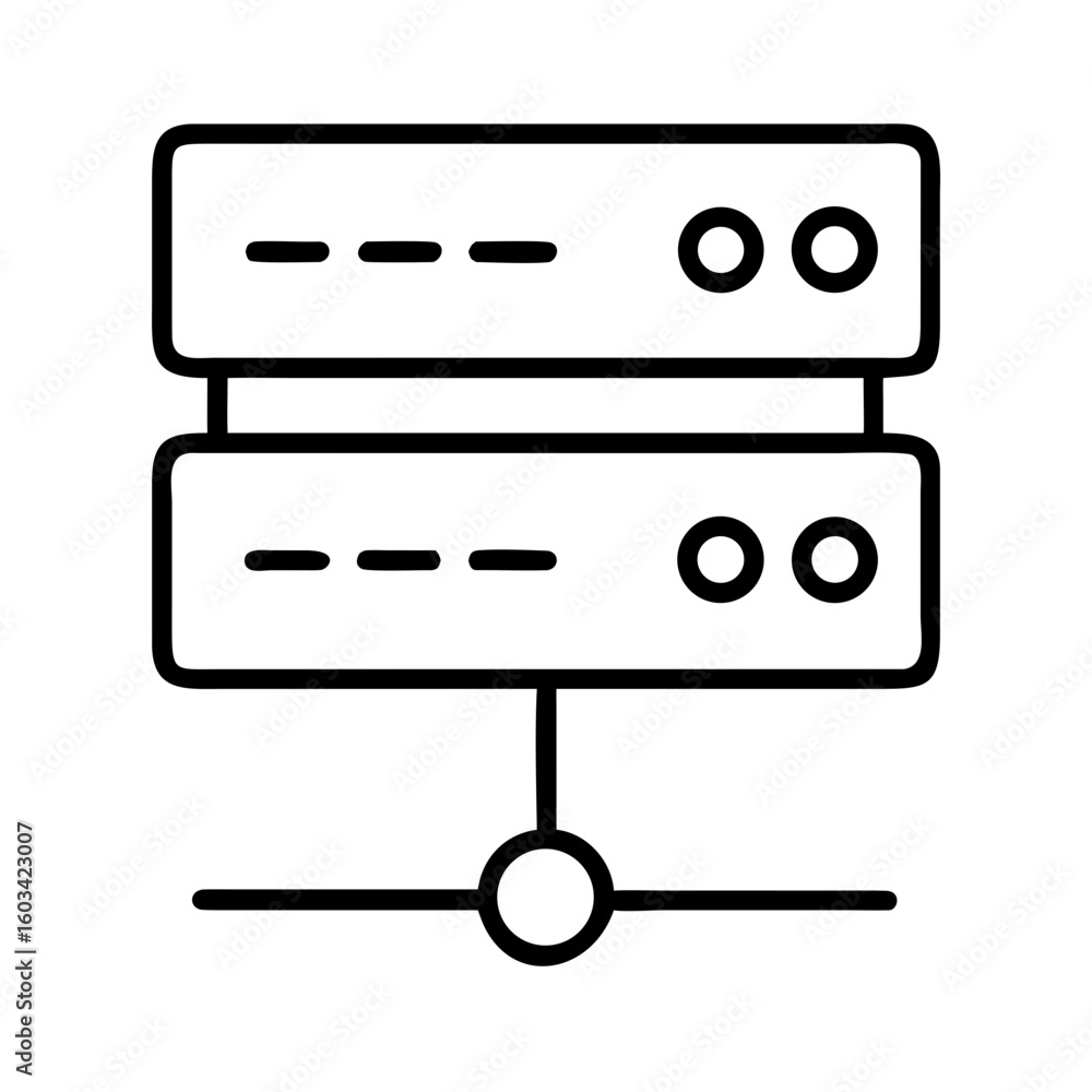 Poster Server hosting data center network database storage cloud computing system technology icon vector illustration