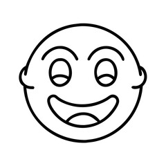 Obraz premium Download happy face emoji vector outline illustration for graphic design and social media use now