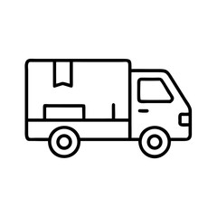 Delivery truck vector icon cargo transport vehicle shipping service logistics moving company fast delivery