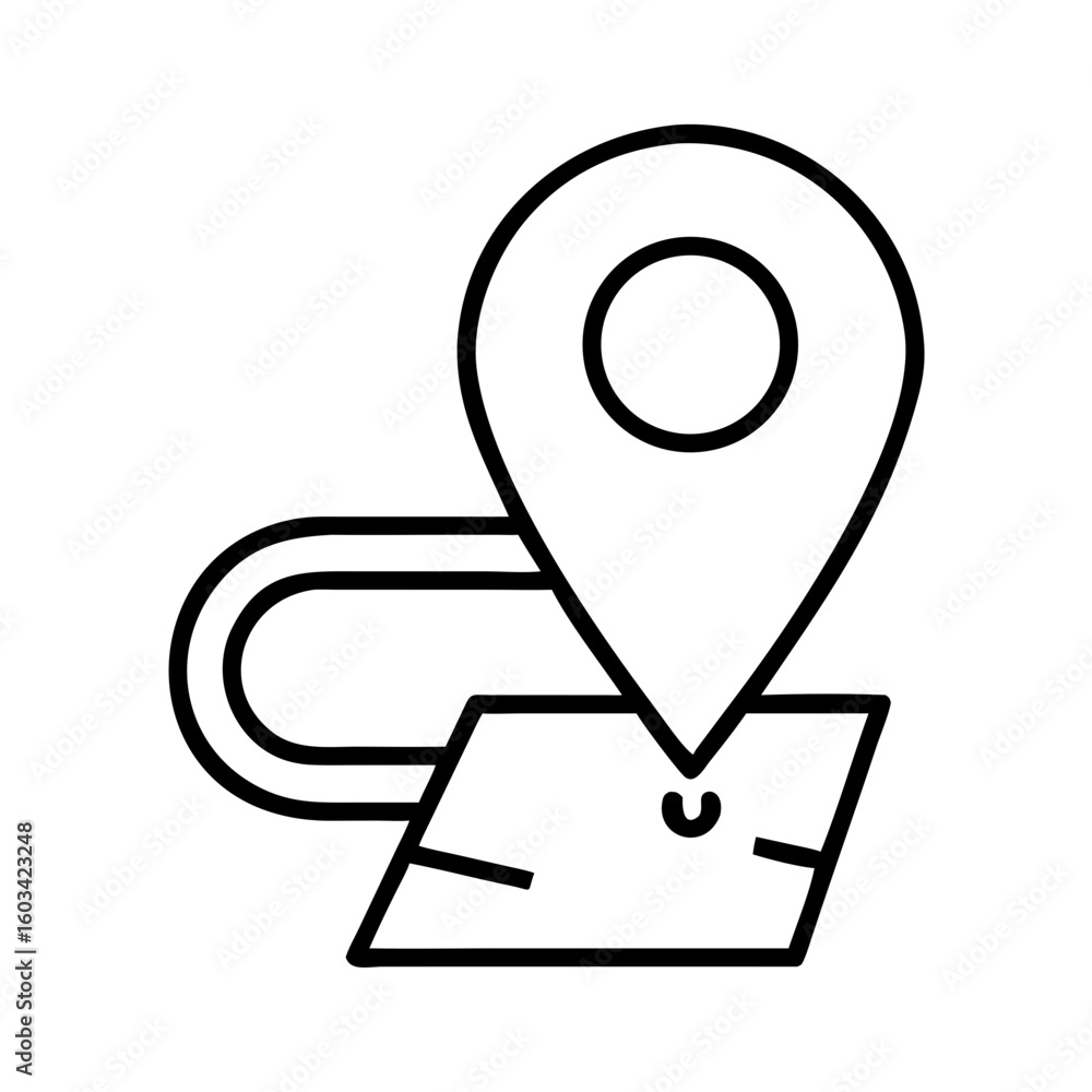 Poster find location map pin gps navigation travel destination point of interest route address guide