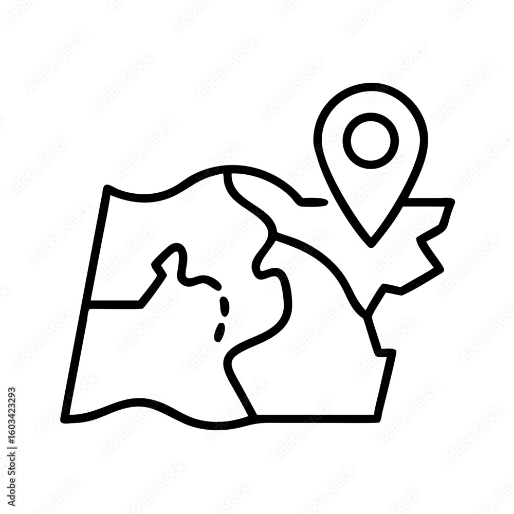 Poster map location pin icon vector illustration for travel destination and navigation concept design eleme