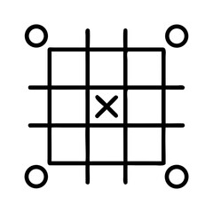 Tic tac toe game strategy board with x and o symbols for strategic game play and learning games