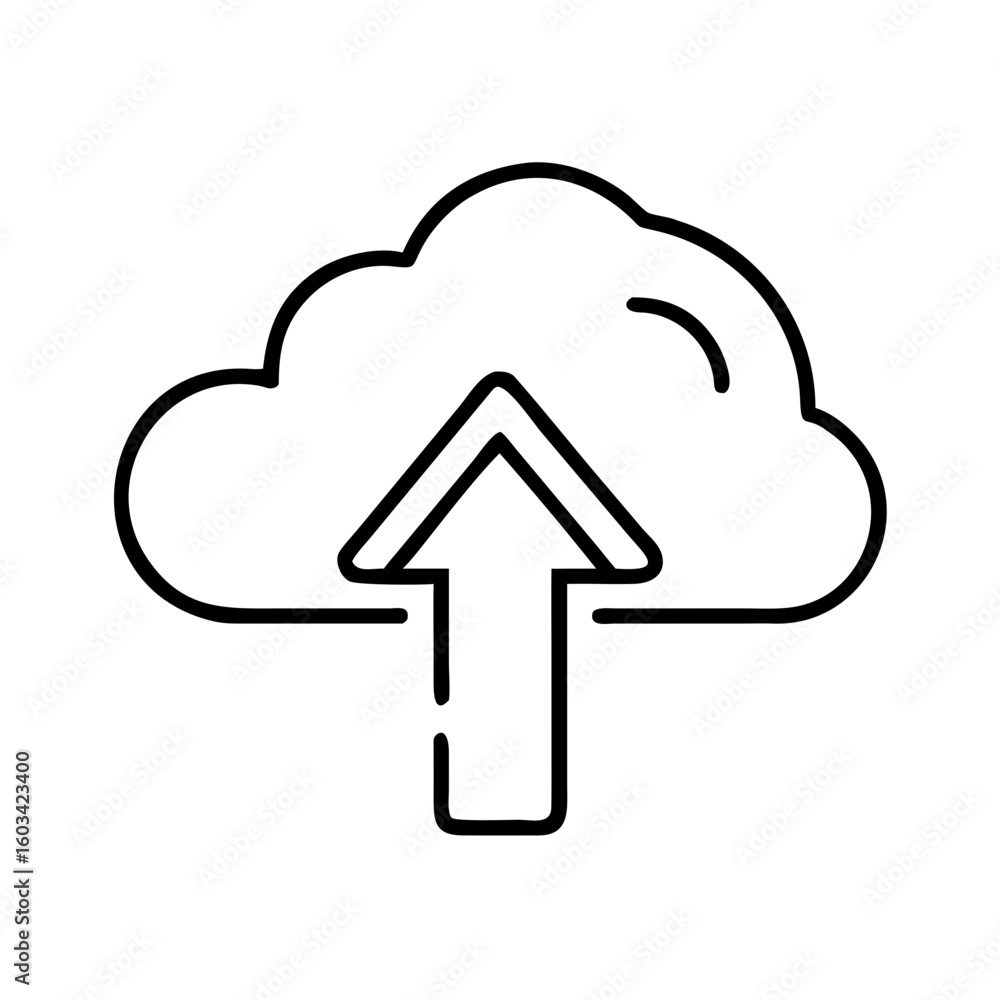 Poster Cloud upload icon vector for data transfer and backup services file sharing and storage needs 90